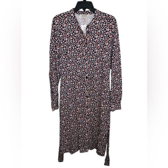 Boden Navy Blue/Red Multi Julia Animal Print Jersey Shirt Dress Size 10 - Picture 2 of 11